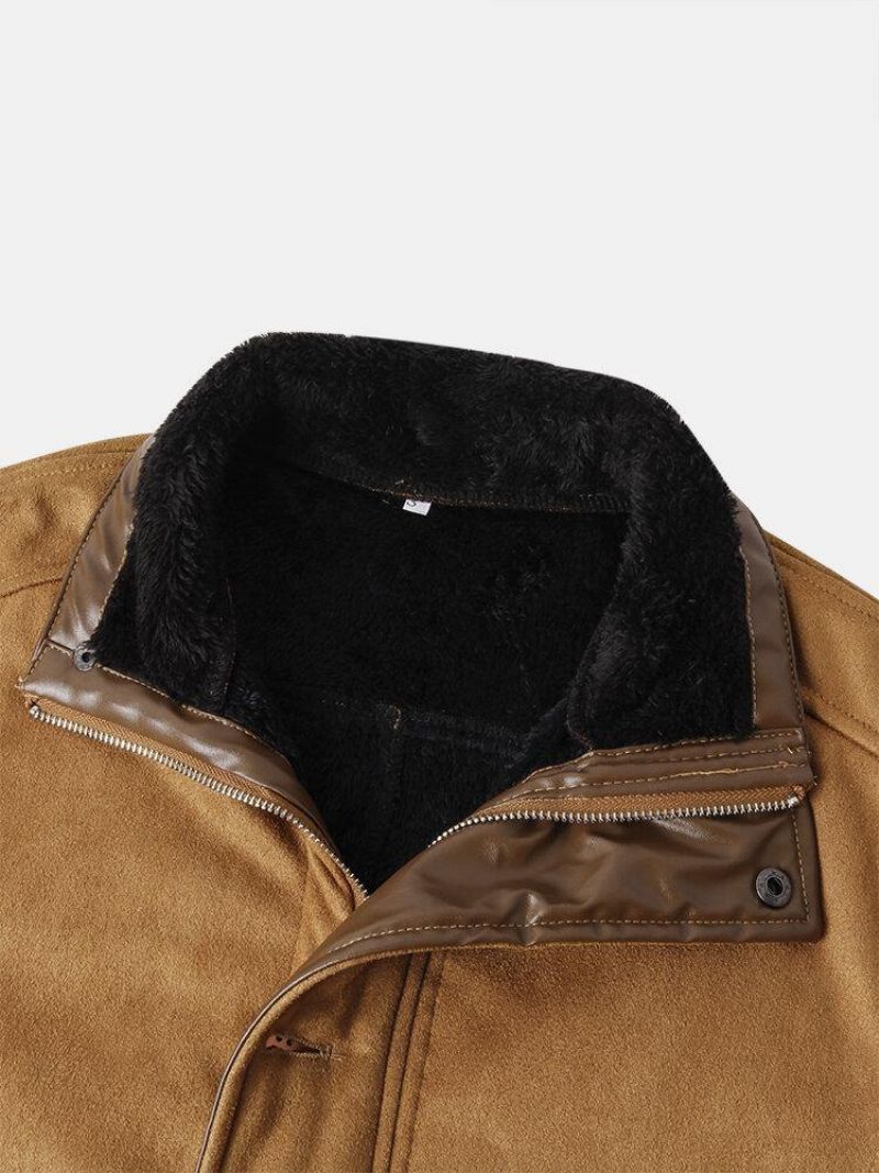 Manteaux En Laine Mi-longs Chauds De Couleur Unie Vintage Pour Hommes Avec Poche