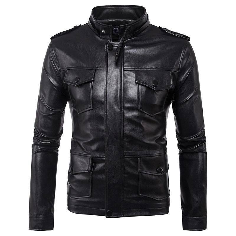 Veste De Motard En Similicuir Avec Capuche Amovible Pour Hommes