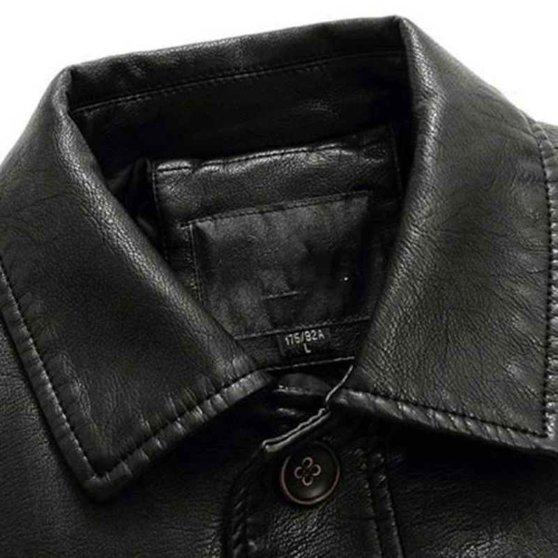 Veste En Similicuir D'hiver Et Blazers Décontractés Épais À Simple Boutonnage En Pu Pour Hommes