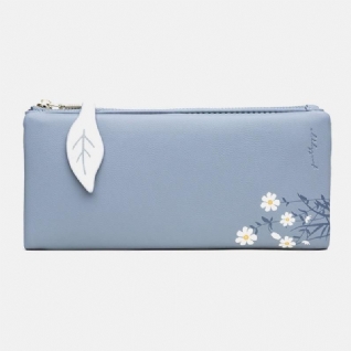 Femmes 13 Fentes Pour Cartes Bifold Fleur Imprimé Long Portefeuille Embrayages Sac