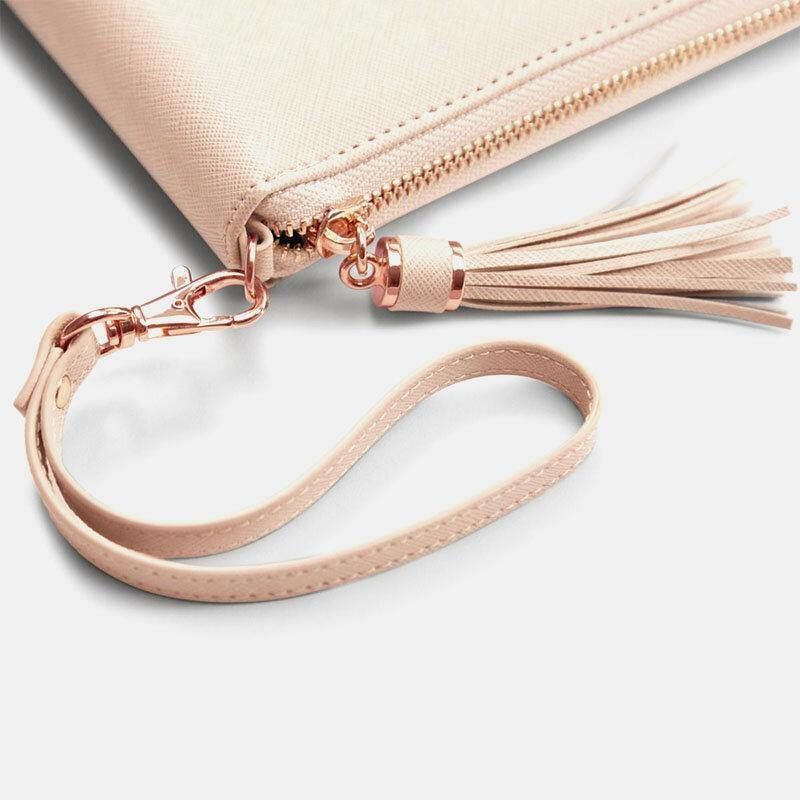 Femmes Cuir Couleur Unie Multifonction Gland 6 Fentes Pour Cartes Stylo Téléphone Sac Pochette