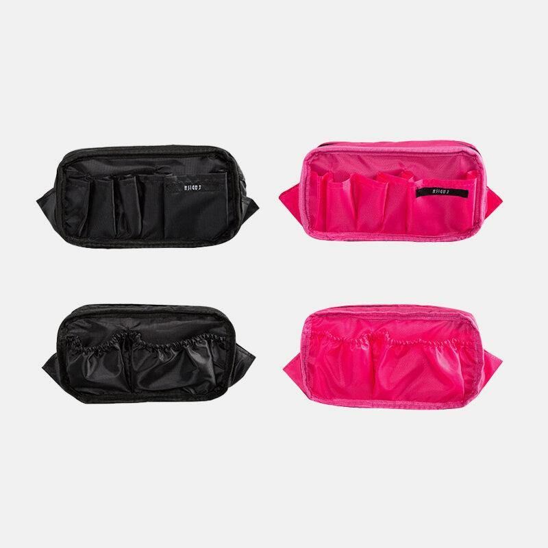 Femmes Étanche Double Fermeture Éclair Deux Couches Grande Capacité Sac De Rangement Embrayage Sac Cosmétique