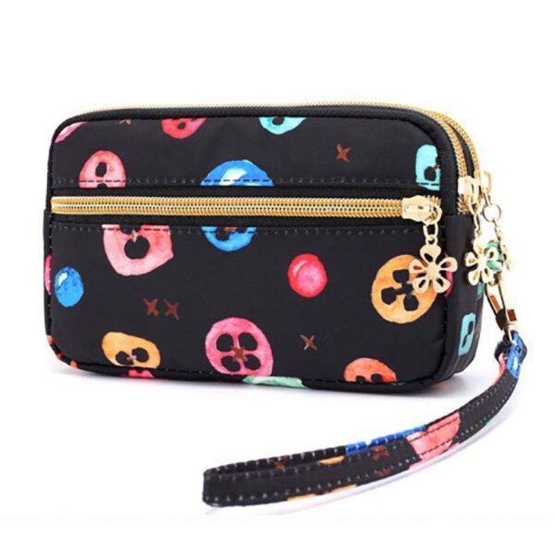 Femmes Nylon Galaxy Pattern Clutch Bag Coin Purse Phone Wallet