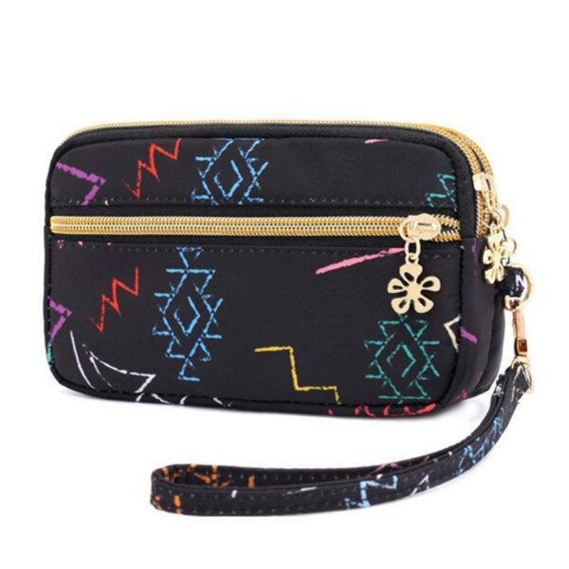 Femmes Nylon Galaxy Pattern Clutch Bag Coin Purse Phone Wallet