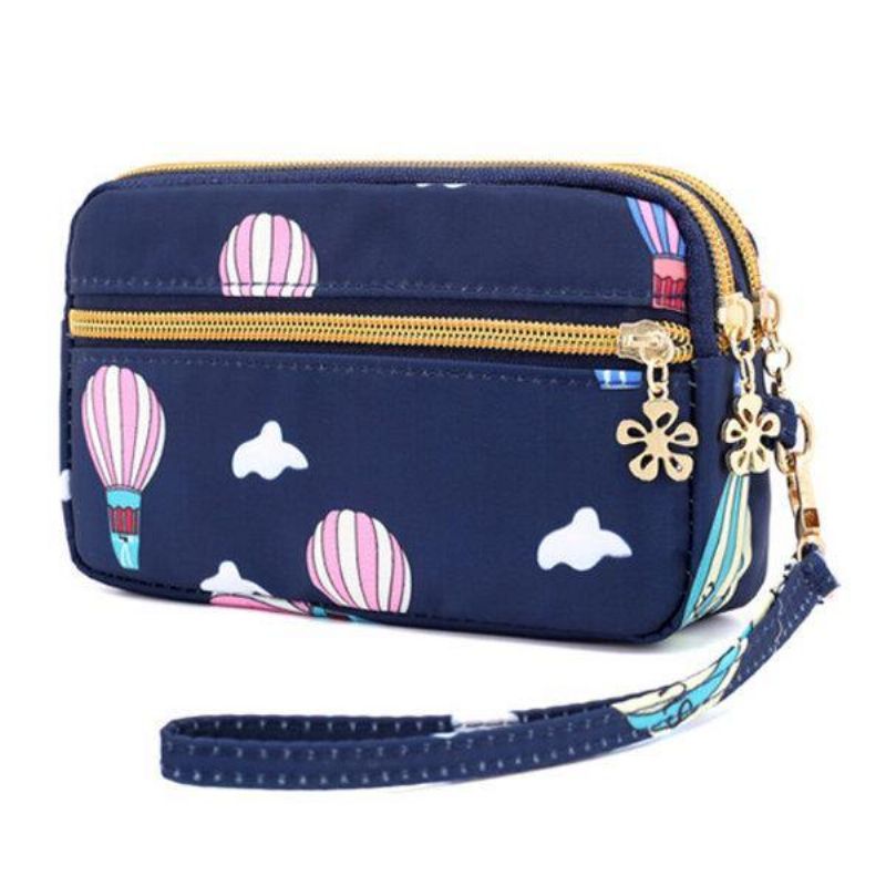 Femmes Nylon Galaxy Pattern Clutch Bag Coin Purse Phone Wallet