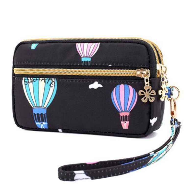 Femmes Nylon Galaxy Pattern Clutch Bag Coin Purse Phone Wallet