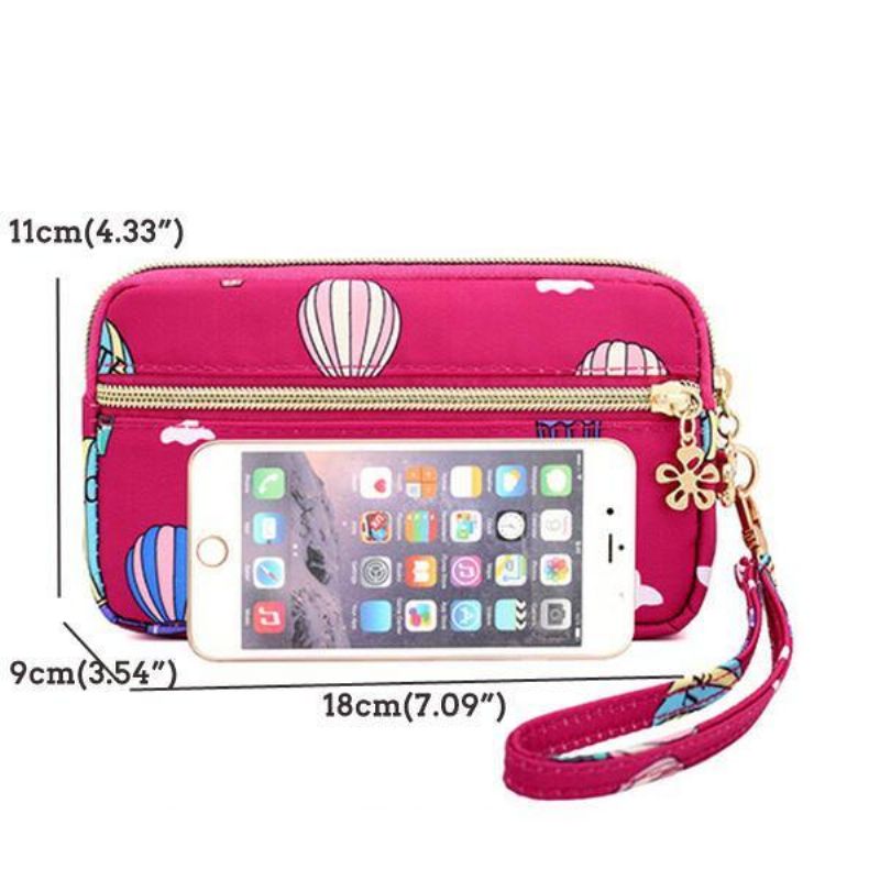 Femmes Nylon Galaxy Pattern Clutch Bag Coin Purse Phone Wallet