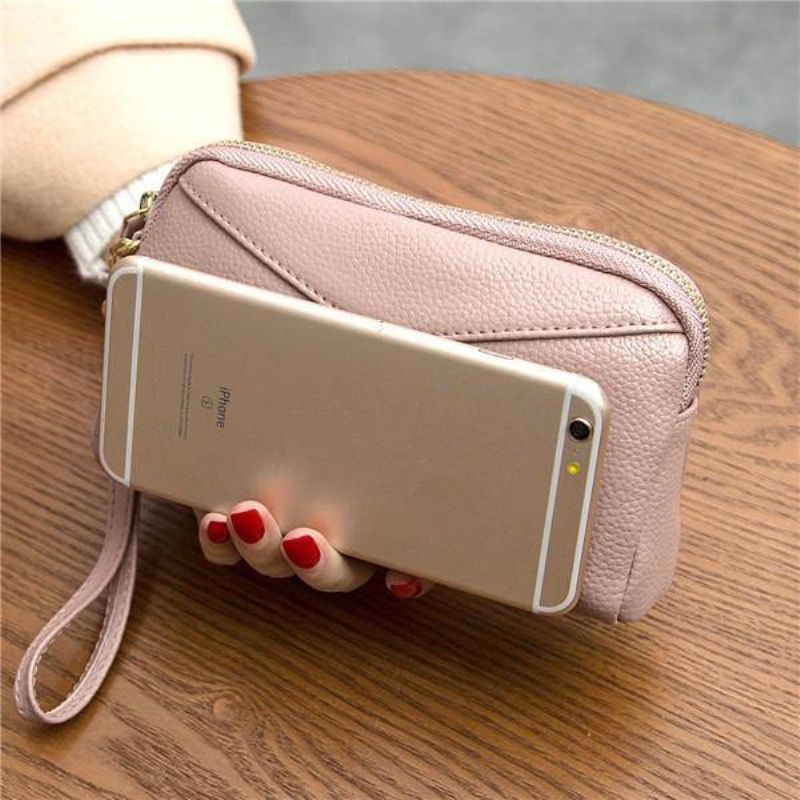 Femmes Véritable Peau De Vache 6.3 Pouces Téléphone Pochette Portefeuille Clés Carte Porte-monnaie 5 Couleurs