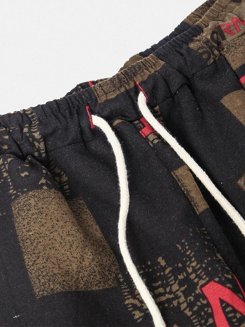 Pantalon Décontracté De Style Ethnique À Cordon De Serrage Pour Hommes Avec Poche