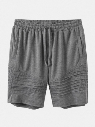 Poche De Vélo Pour Homme Taille Élastique Couleur Unie Cordon De Serrage Short Ample Short De Sport