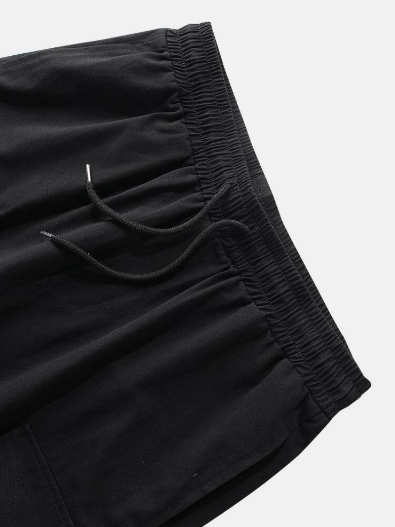 Short Cargo Décontracté À Grandes Poches Pour Hommes 100% Coton À Blocs De Couleur