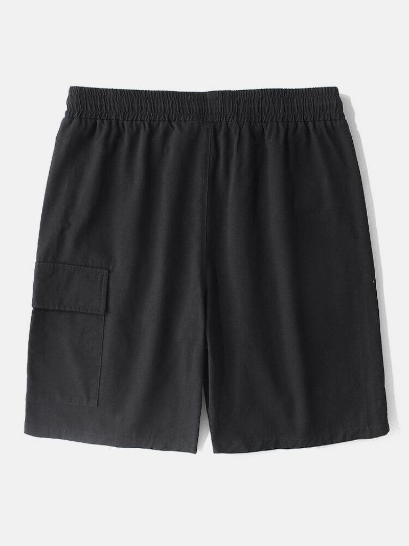 Short Cargo Décontracté À Grandes Poches Pour Hommes 100% Coton À Blocs De Couleur