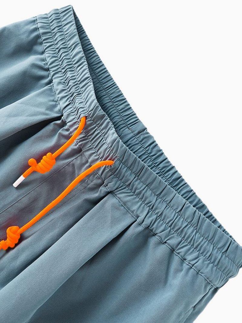 Short Décontracté Avec Cordon De Serrage Pour Homme Respirant Taille Élastique Poche Confortable