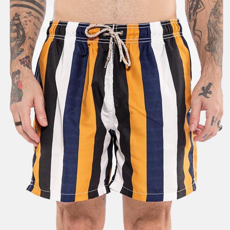 Short À Rayures Colorées Pour Hommes À Séchage Rapide Doublure En Maille Mi-longue Plage Vacances Maillot De Bain Shorts