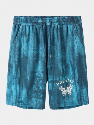 Short À Taille Élastique À Imprimé Fleuri Tie-dye Pour Hommes