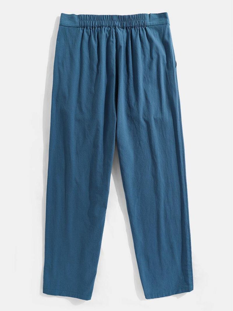 Pantalon 100% Coton Décontracté À Fermeture Éclair Pour Hommes Avec Poche