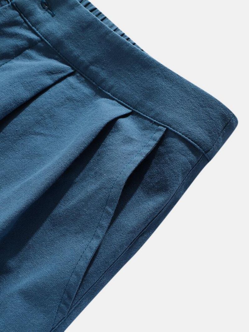 Pantalon 100% Coton Décontracté À Fermeture Éclair Pour Hommes Avec Poche