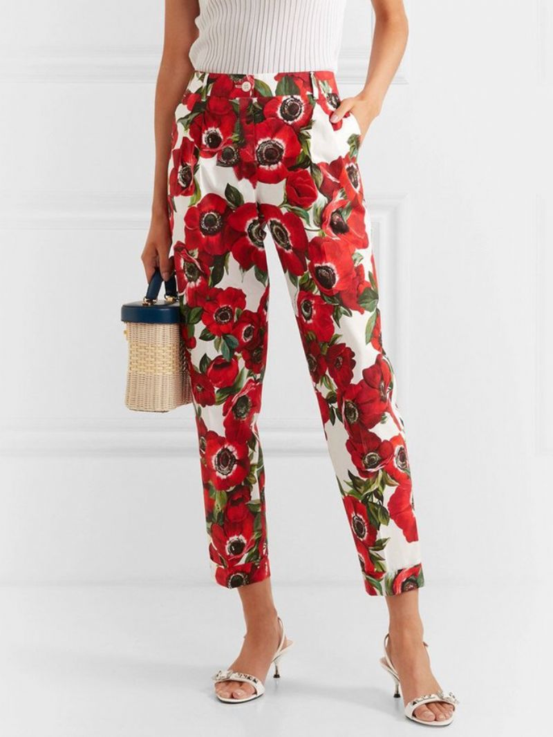 Pantalon Coupe Régulière Pour Femme À Fleurs