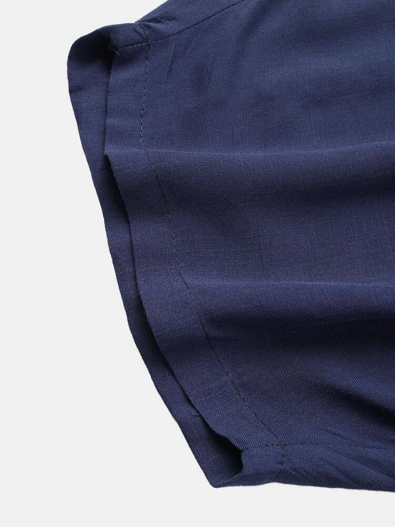 Pantalon Décontracté À Cordon De Serrage En Coton De Couleur Pure Pour Hommes