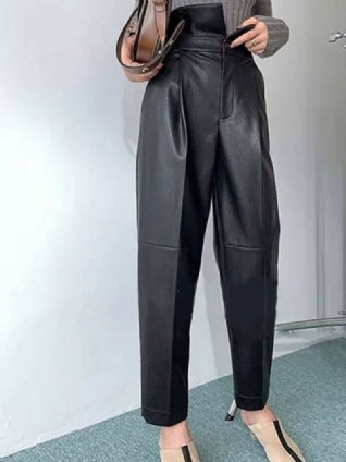 Pantalon Élégant Uni Coupe Régulière