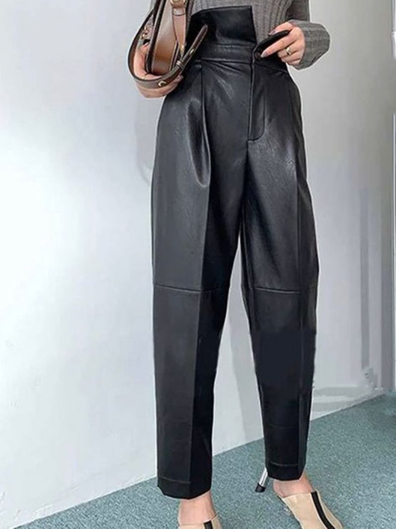 Pantalon Élégant Uni Coupe Régulière