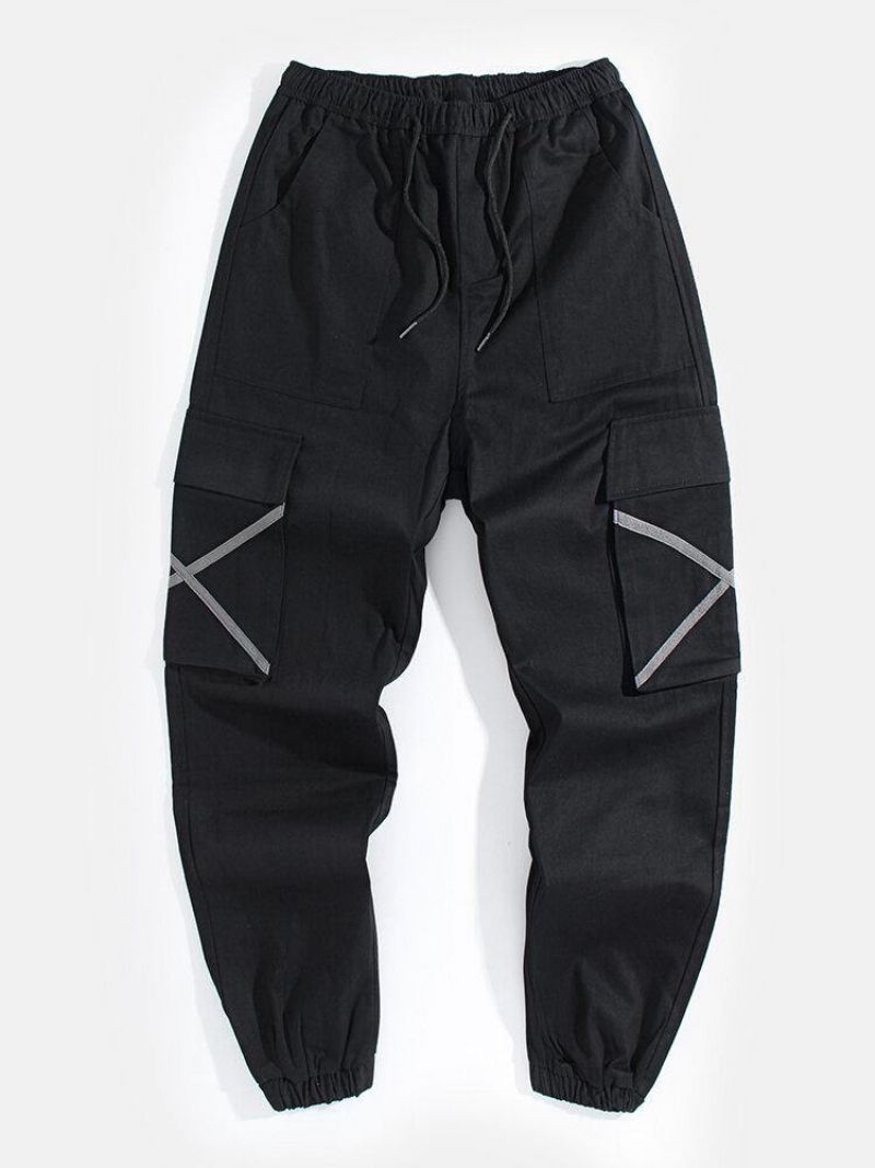 Pantalon De Jogging Cargo Avec Cordon De Serrage À La Cheville Élastique En Coton Side X Pour Hommes