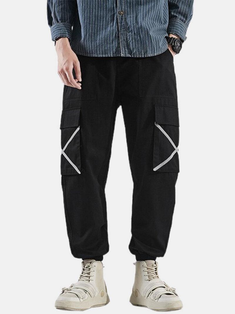 Pantalon De Jogging Cargo Avec Cordon De Serrage À La Cheville Élastique En Coton Side X Pour Hommes