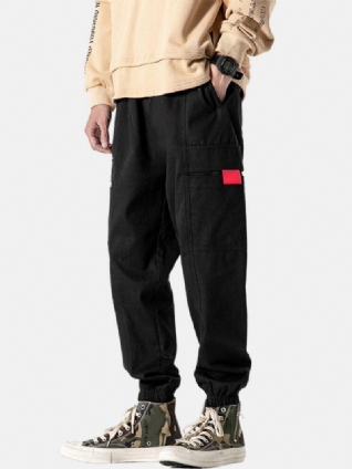 Pantalon De Jogging Cargo En Coton Avec Cordon De Serrage À La Cheville Élastique Pour Hommes