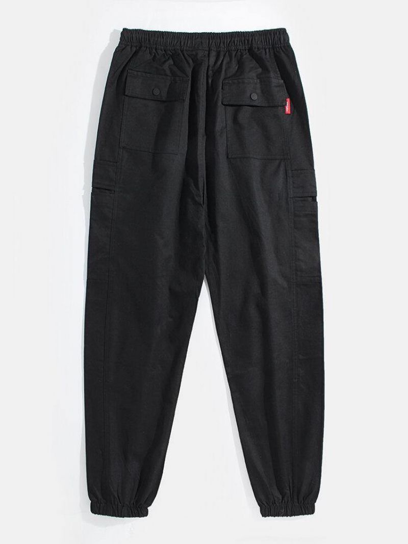 Pantalon De Jogging Cargo En Coton Avec Cordon De Serrage À La Cheville Élastique Pour Hommes