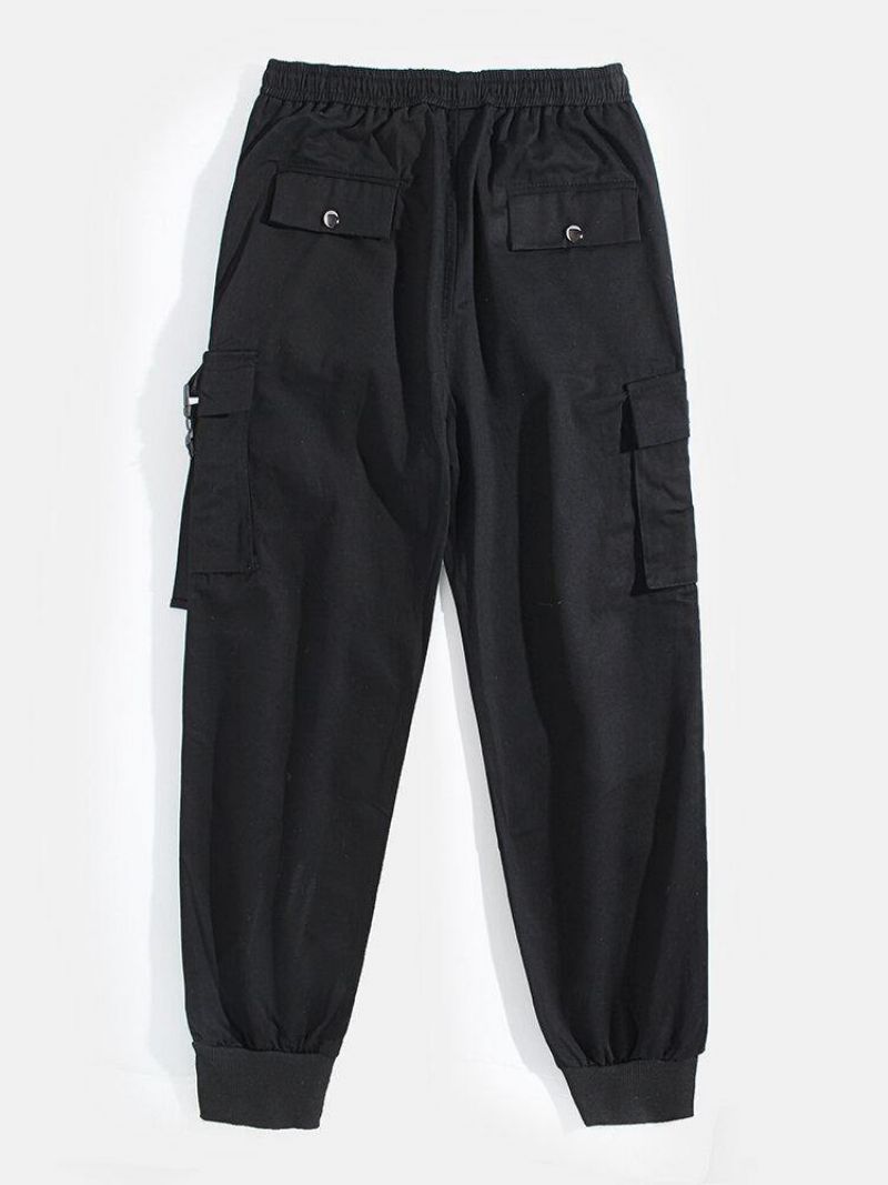 Pantalon De Jogging Cargo En Coton Avec Poche À Boucle Poussoir Pour Hommes