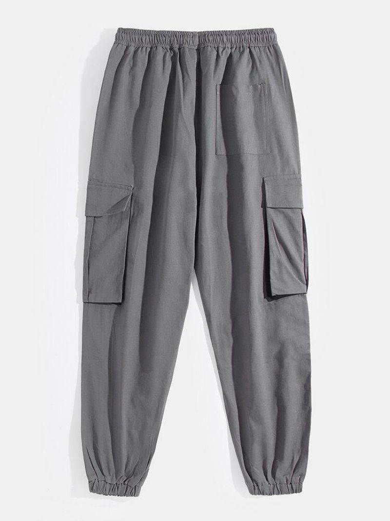 Pantalon De Jogging Cargo En Coton Patchwork À Rayures Latérales Pour Hommes