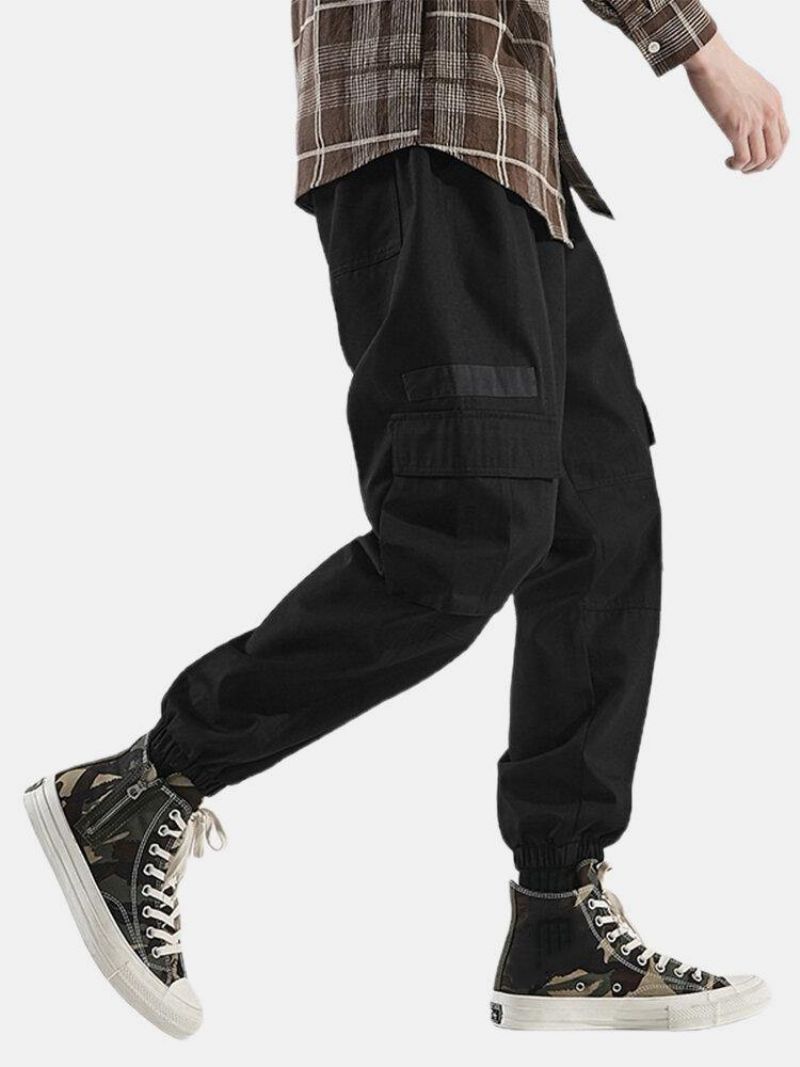 Pantalon De Jogging Cargo Multi-poches Avec Cordon De Serrage Élastique À La Cheville Pour Homme