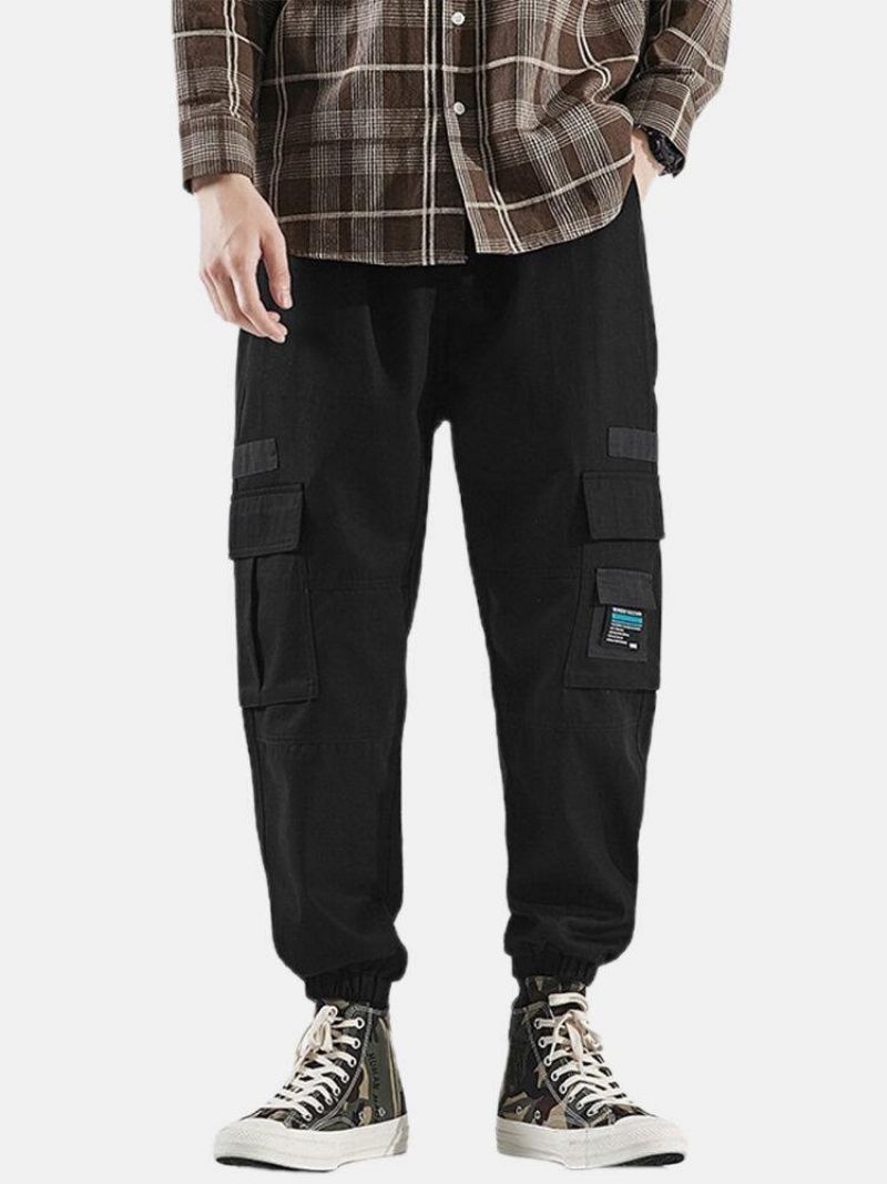 Pantalon De Jogging Cargo Multi-poches Avec Cordon De Serrage Élastique À La Cheville Pour Homme