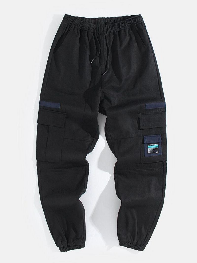 Pantalon De Jogging Cargo Multi-poches Avec Cordon De Serrage Élastique À La Cheville Pour Homme