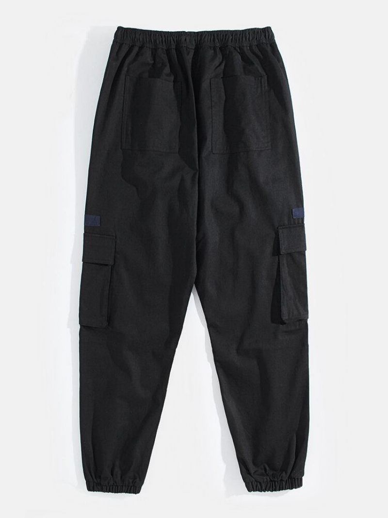 Pantalon De Jogging Cargo Multi-poches Avec Cordon De Serrage Élastique À La Cheville Pour Homme