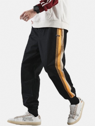 Pantalon De Jogging En Coton Avec Cordon De Serrage Et Rayures Latérales Pour Hommes