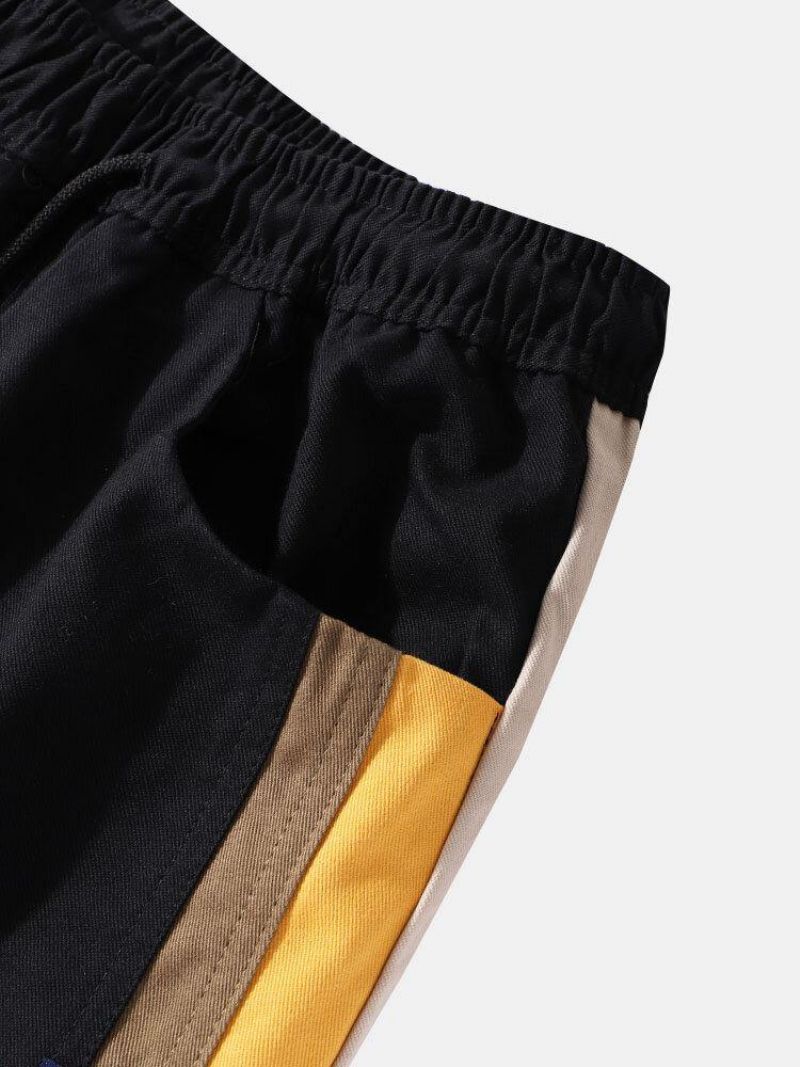 Pantalon De Jogging En Coton Avec Cordon De Serrage Et Rayures Latérales Pour Hommes