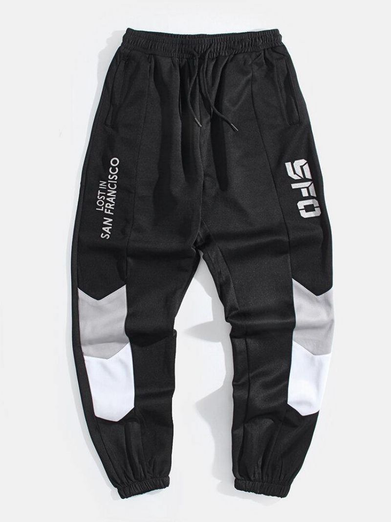 Pantalon De Jogging En Coton À Cordon De Serrage Avec Poche Pour Hommes