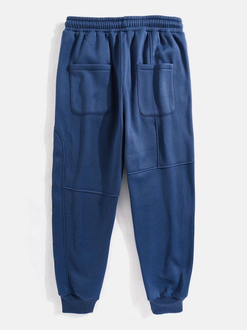 Pantalon De Jogging Décontracté À Cordon De Serrage Pour Hommes De Couleur Unie