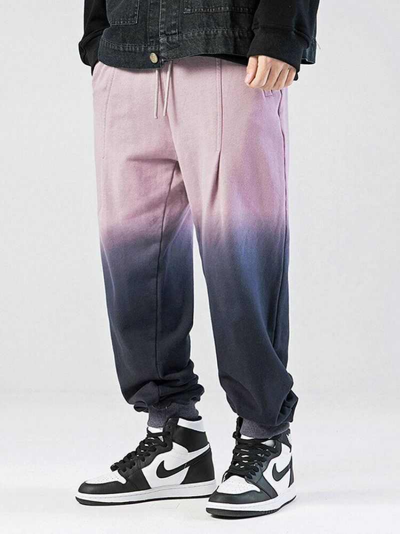 Pantalon De Jogging Ombré Bicolore À Cordon De Serrage Pour Hommes