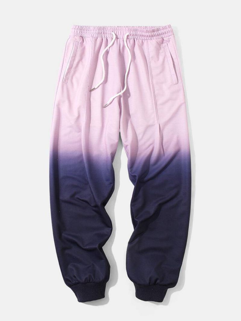 Pantalon De Jogging Ombré Bicolore À Cordon De Serrage Pour Hommes