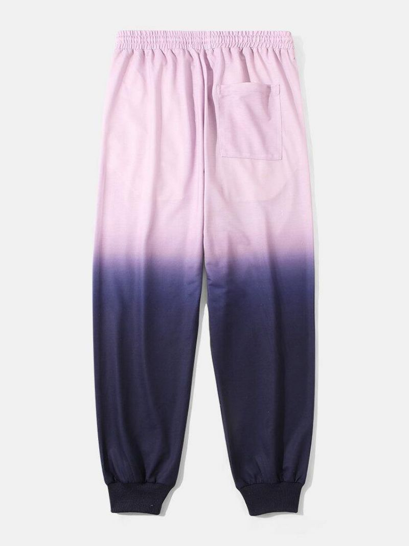 Pantalon De Jogging Ombré Bicolore À Cordon De Serrage Pour Hommes