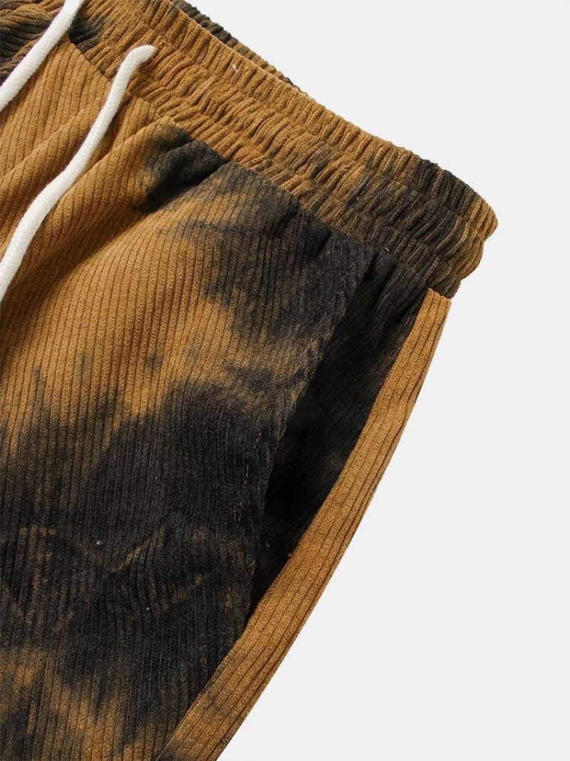 Pantalon De Jogging Tie-dye Multi-poches Avec Cordon De Serrage À La Taille Pour Hommes