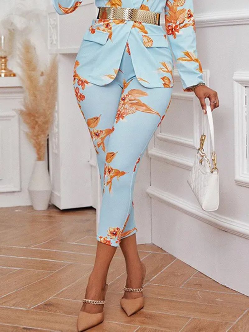 Pantalon De Mode Floral Urbain Quotidien À Taille Haute