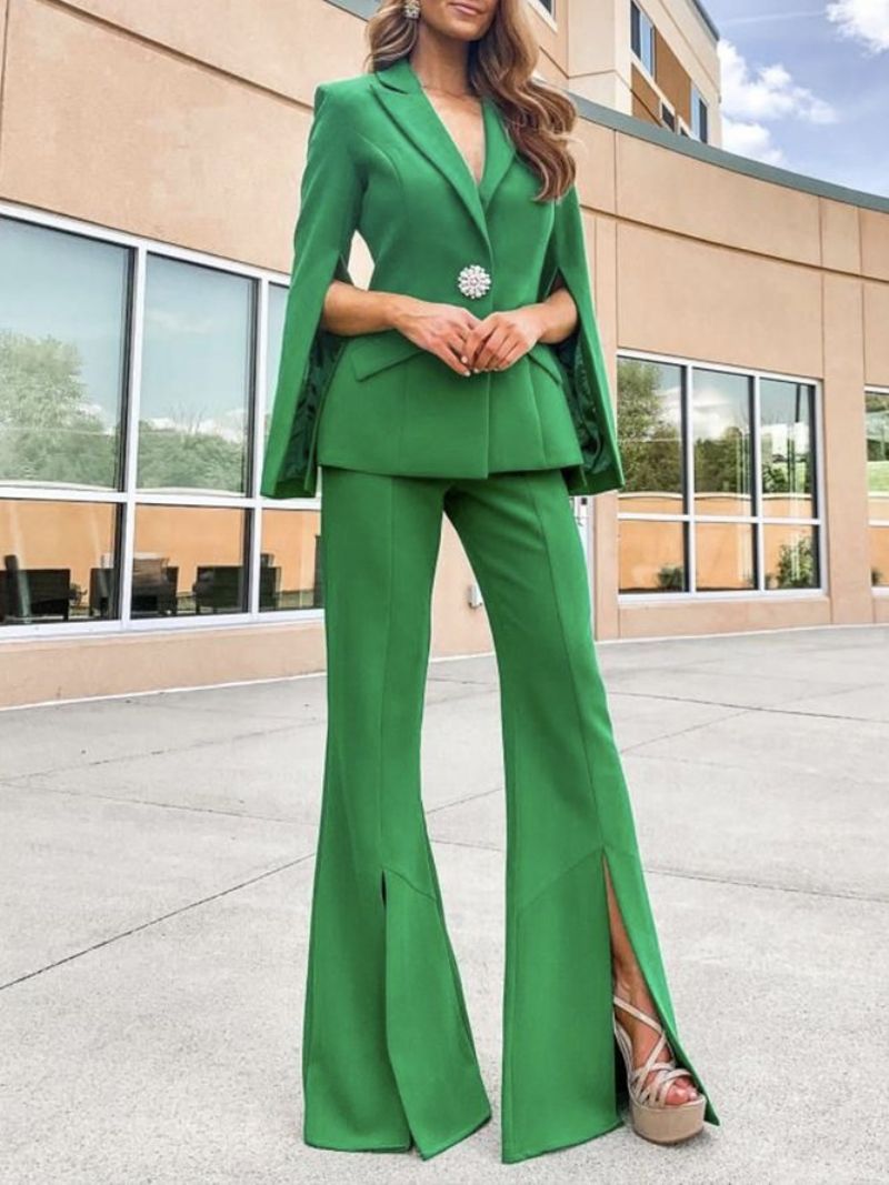 Pantalon De Mode Uni Urbain Long Quotidien Vert