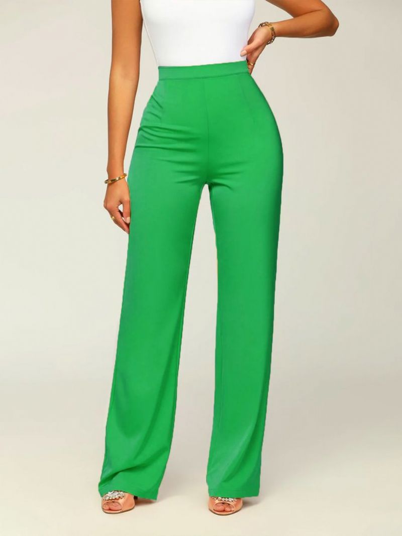 Pantalon De Mode Urbain Long Uni Vert