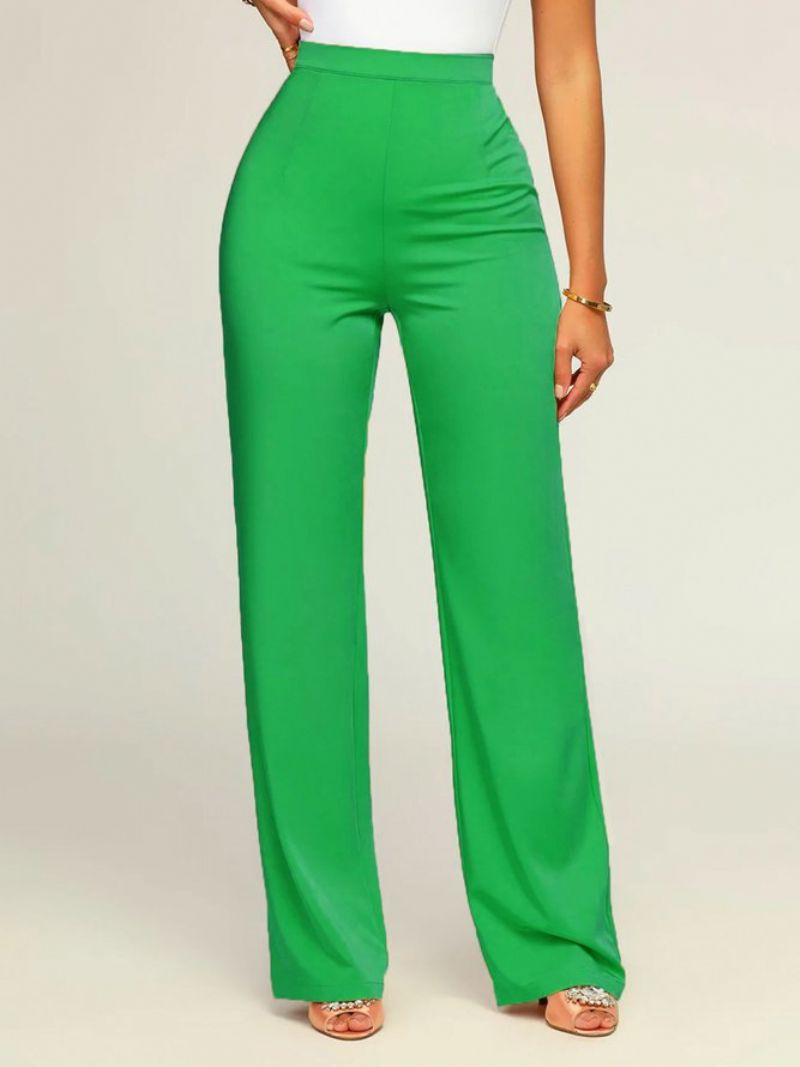 Pantalon De Mode Urbain Long Uni Vert