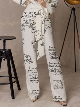 Pantalon De Mode Urbaine À Taille Haute Avec Lettres De Texte Quotidiennes