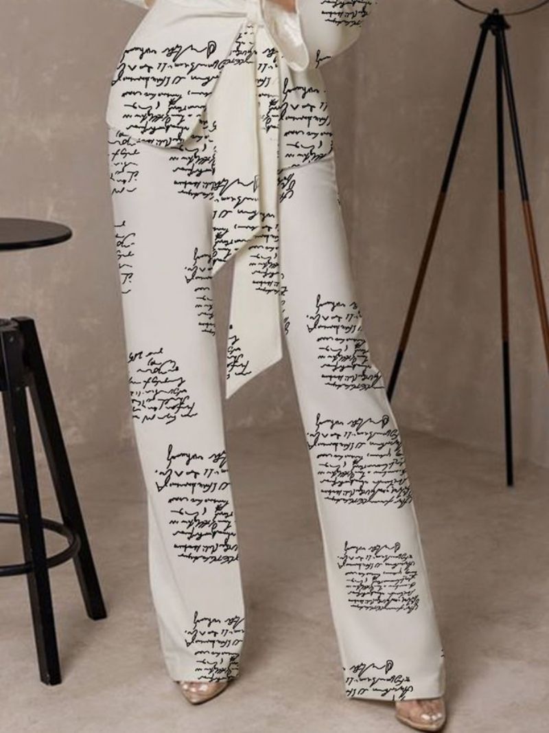 Pantalon De Mode Urbaine À Taille Haute Avec Lettres De Texte Quotidiennes