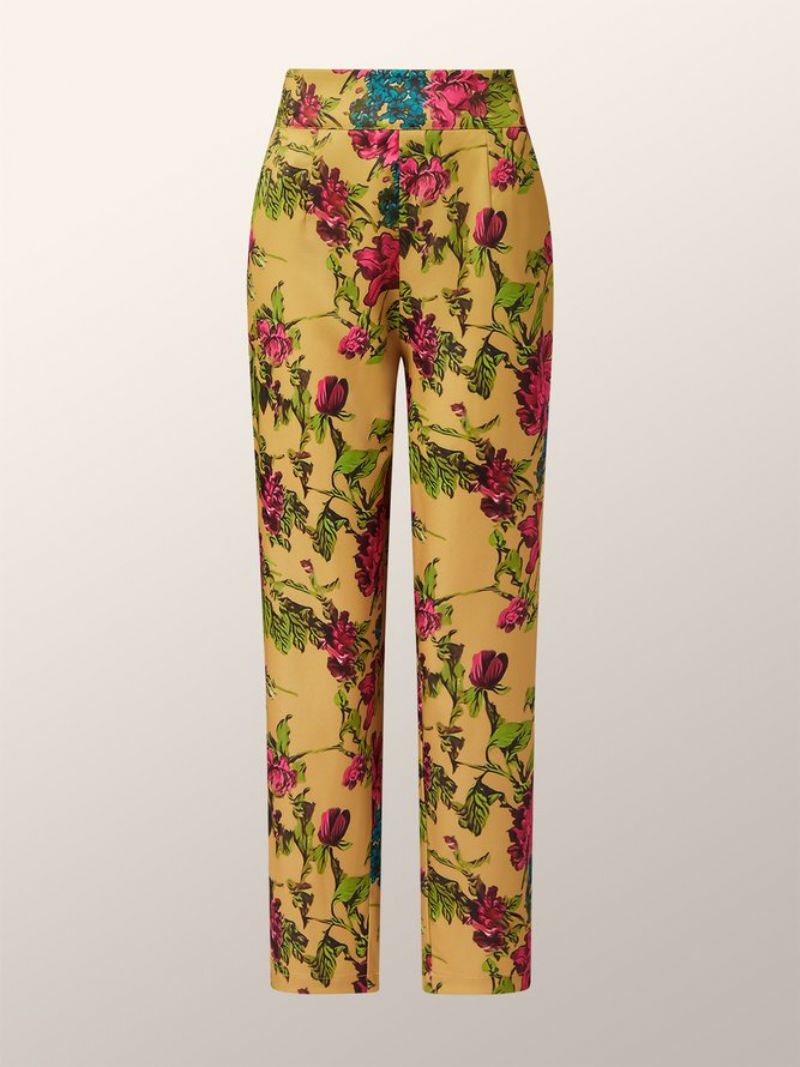 Pantalon Quotidien Élégant À La Mode Florale Et Fuselé